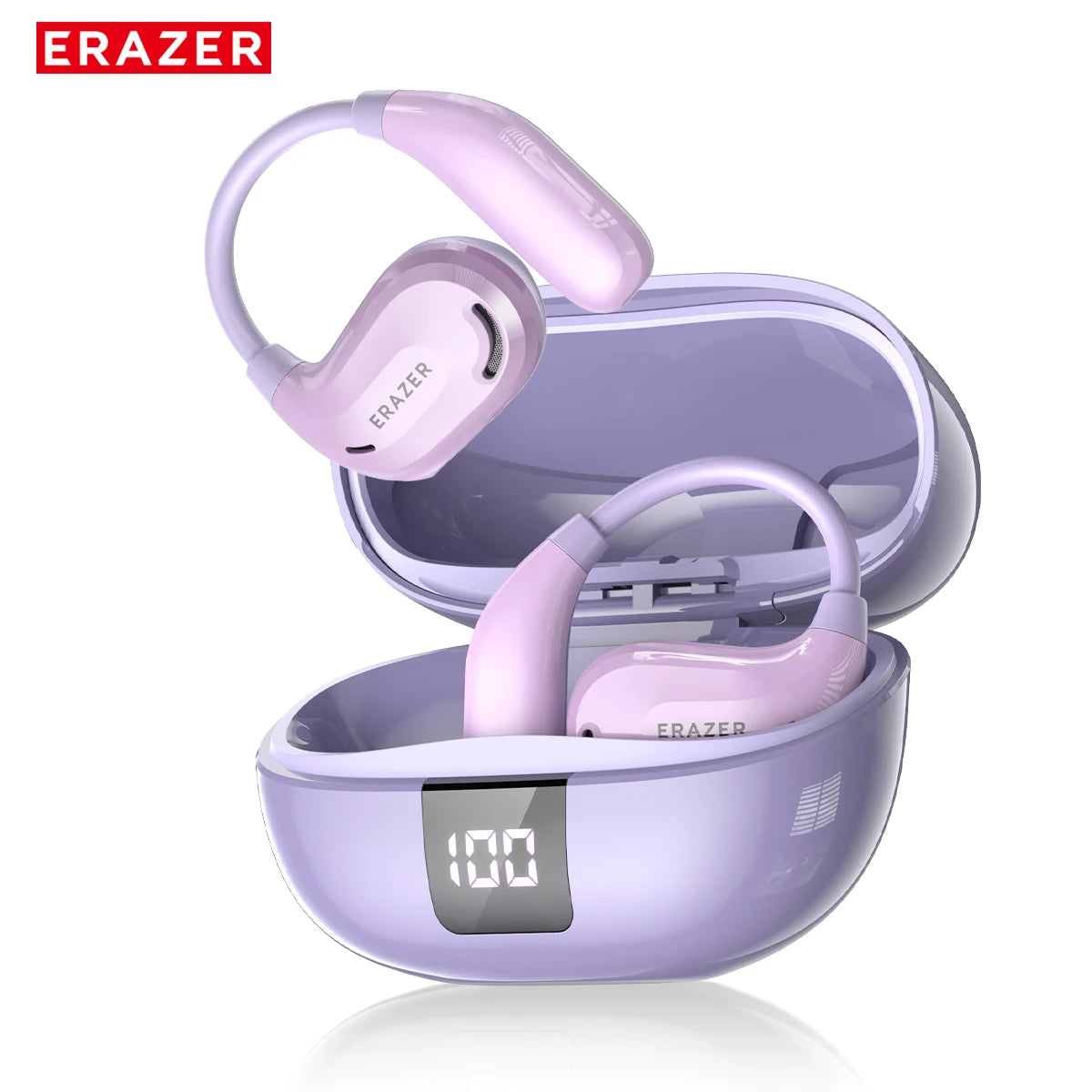 long life Display  16:20 Claude responded: Słuchawki Bluetooth ERAZER XT66PRO z tłumaczem AI i wyświetlaczem — 13 godzin pracy