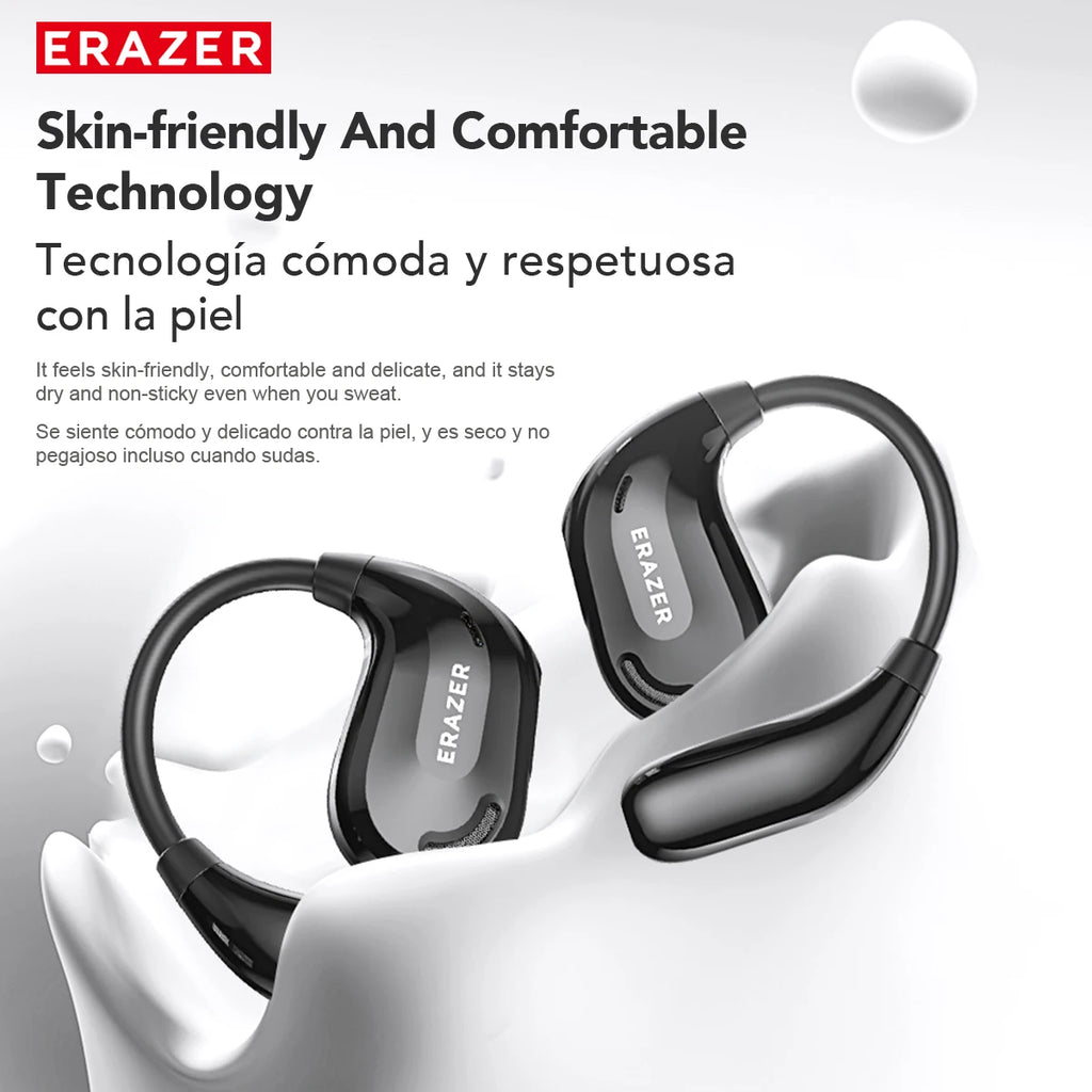long life Display  16:20 Claude responded: Słuchawki Bluetooth ERAZER XT66PRO z tłumaczem AI i wyświetlaczem — 13 godzin pracy