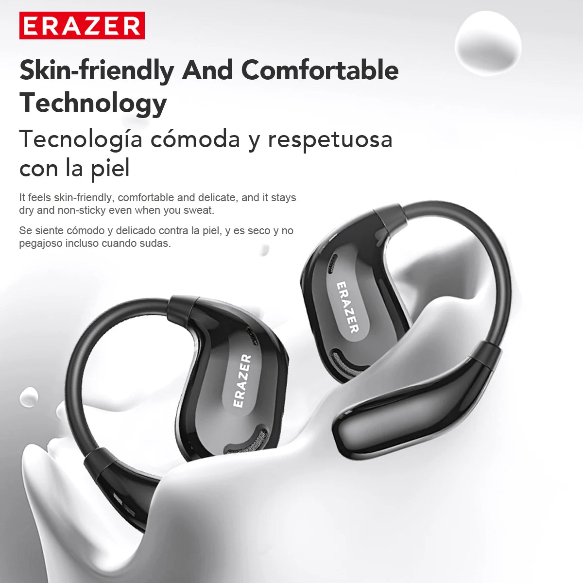 long life Display  16:20 Claude responded: Słuchawki Bluetooth ERAZER XT66PRO z tłumaczem AI i wyświetlaczem — 13 godzin pracy